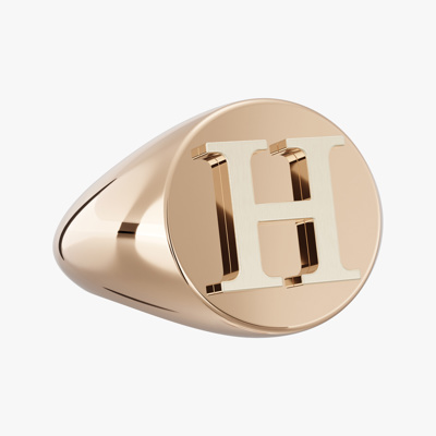 Alphabet (H) Gold Ring